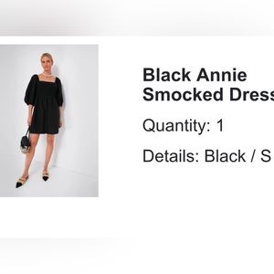 Black linen like smocked dress tuckernuck
